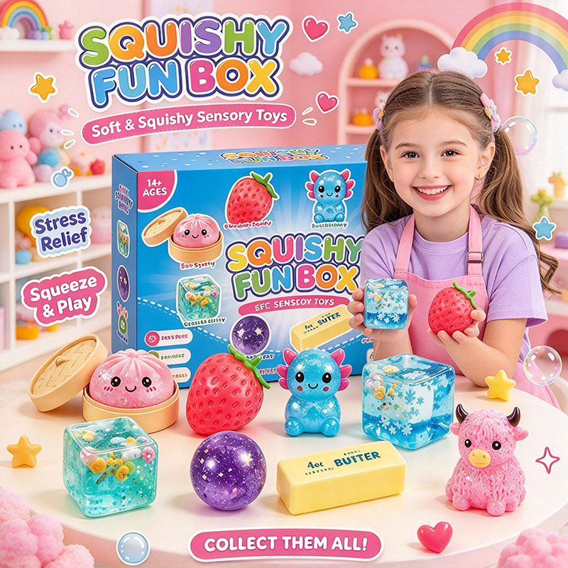 Party Games For Adults And Kids - 8-pack willekeurige kleuren gevulde squishy speeltjes,